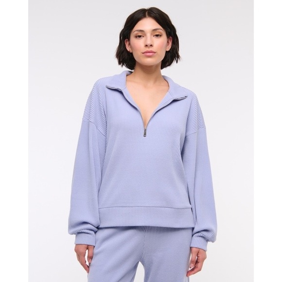 Abercrombie Lounge Brushed Rib Half-Zip - Picture 3 of 4